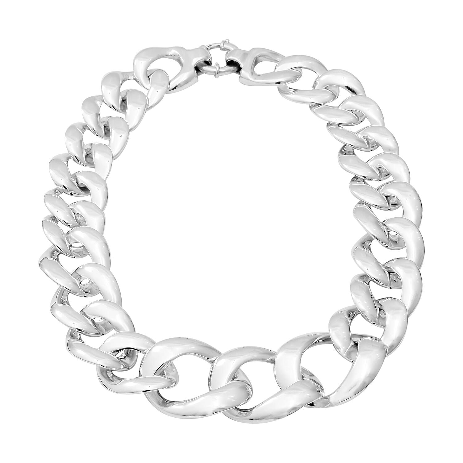 Limited Edition - Statement Jewellery - Sterling Silver Curb Link Necklace (Size 20), Silver wt 96.41 Gms