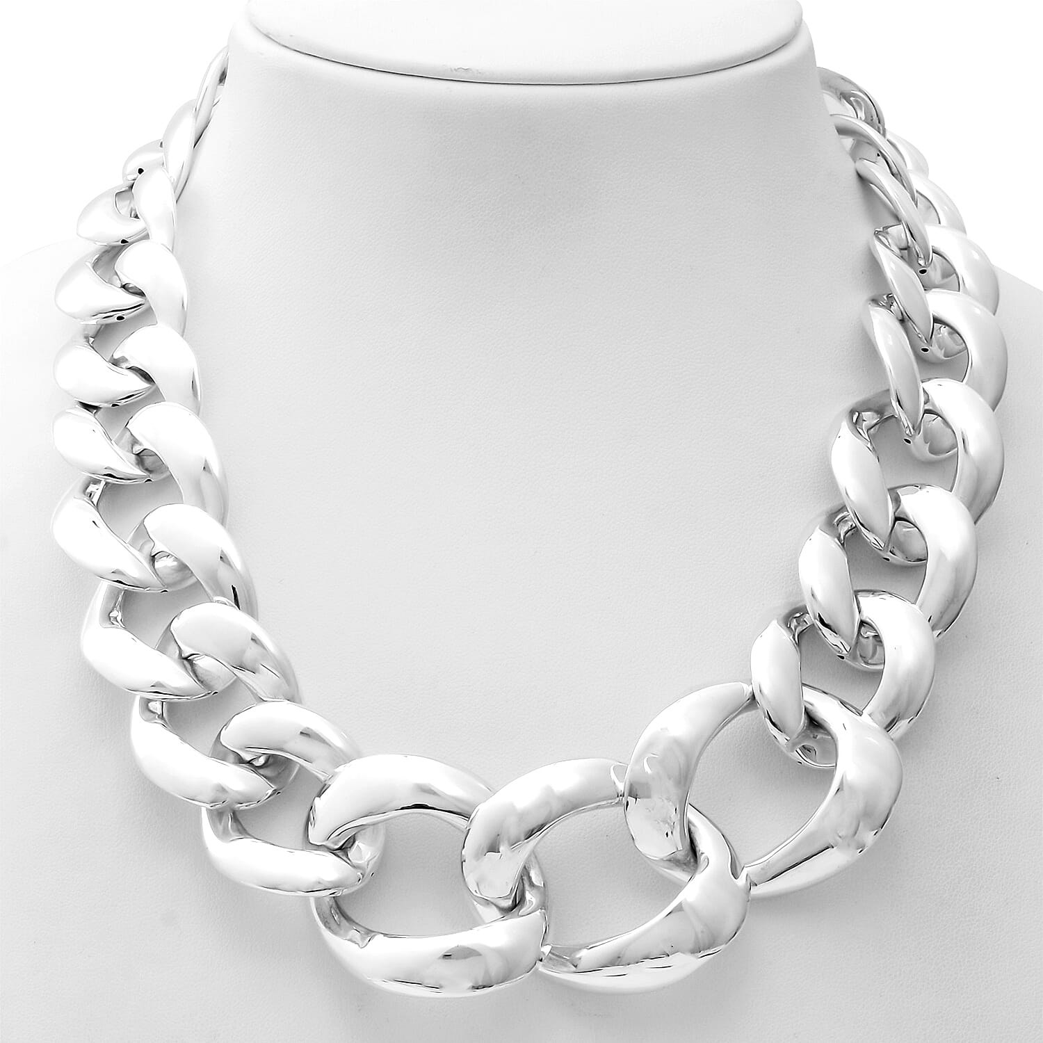 Limited Edition - Statement Jewellery - Sterling Silver Curb Link Necklace (Size 20), Silver wt 96.41 Gms