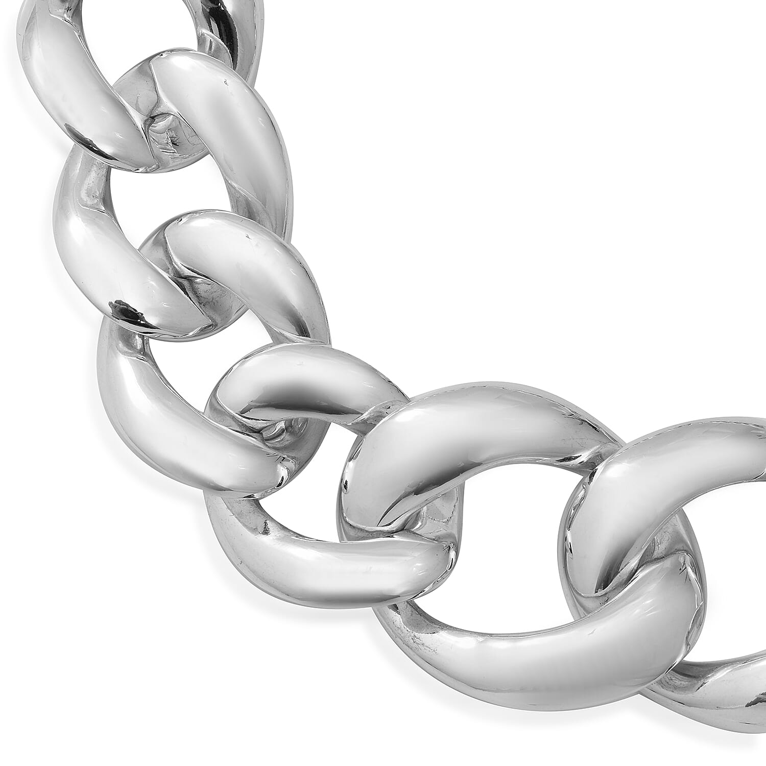 Limited Edition - Statement Jewellery - Sterling Silver Curb Link Necklace (Size 20), Silver wt 96.41 Gms