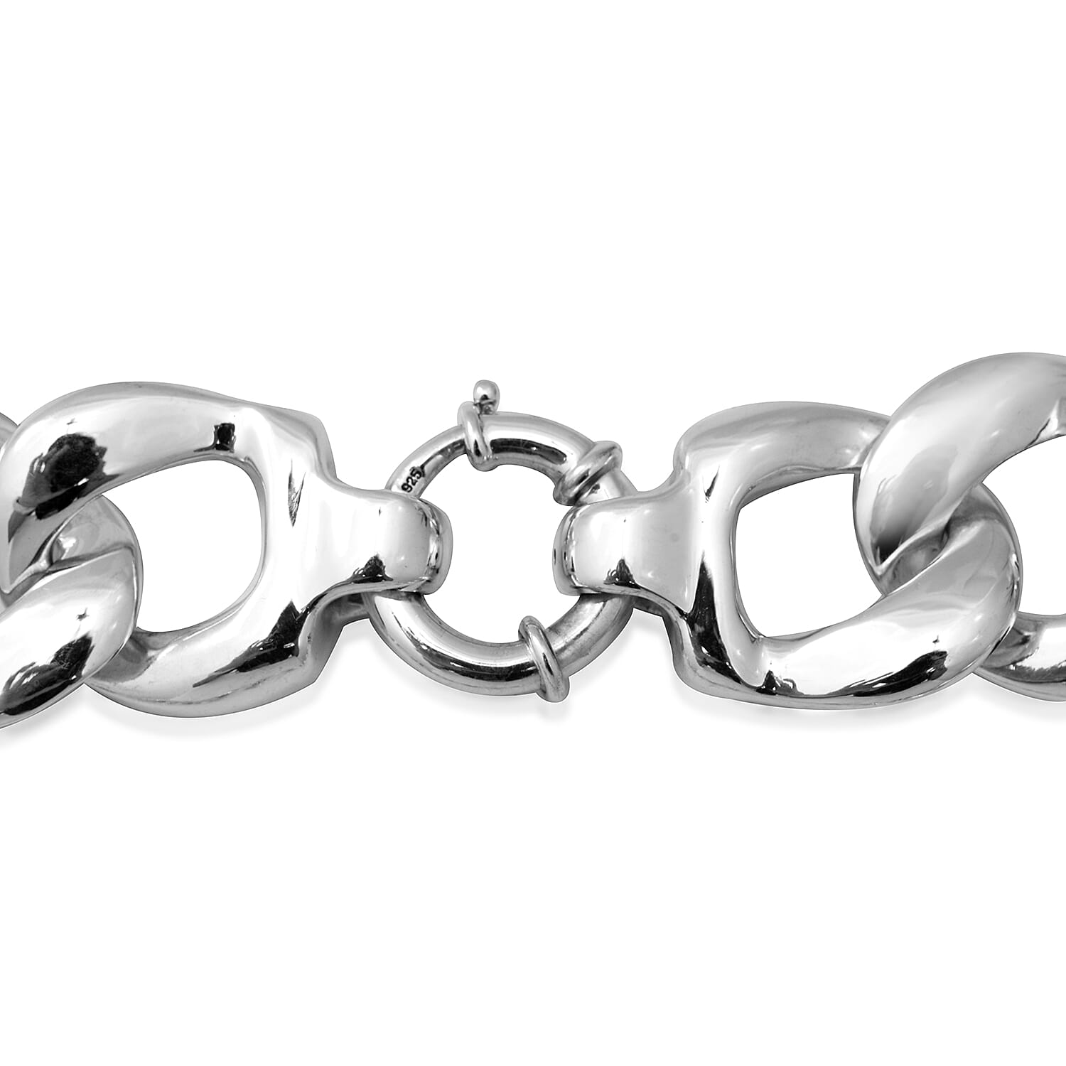 Limited Edition - Statement Jewellery - Sterling Silver Curb Link Necklace (Size 20), Silver wt 96.41 Gms