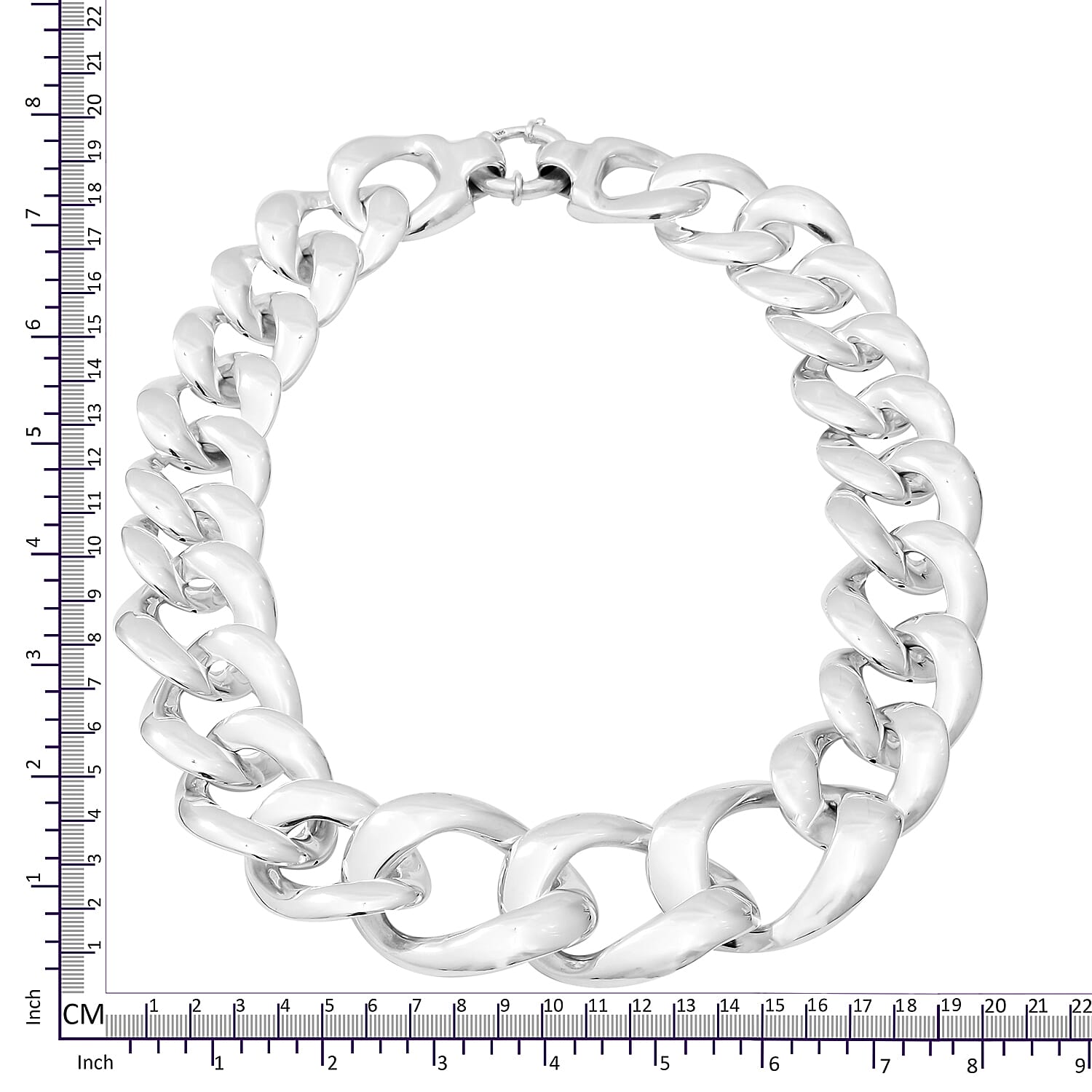 Limited Edition - Statement Jewellery - Sterling Silver Curb Link Necklace (Size 20), Silver wt 96.41 Gms