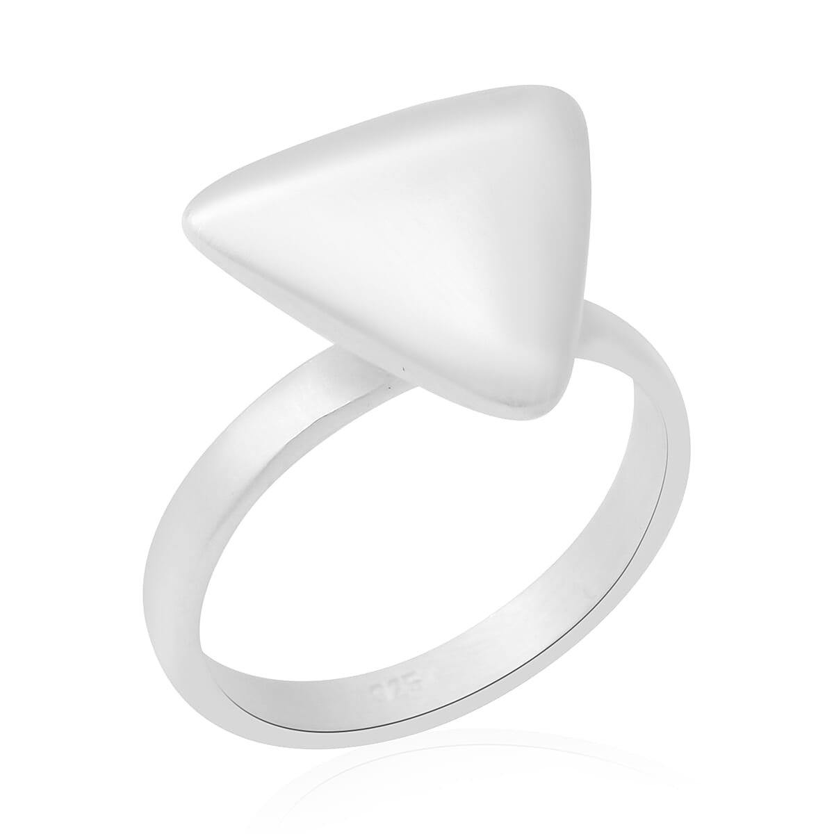 Sterling Silver Matt Finish Triangle Ring, Silver wt 5.00 Gms