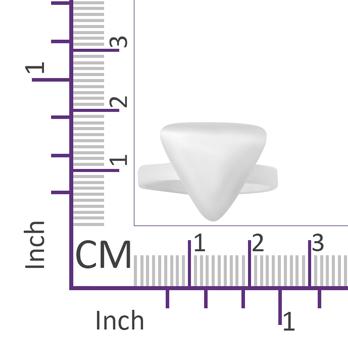 Sterling Silver Matt Finish Triangle Ring, Silver wt 5.00 Gms