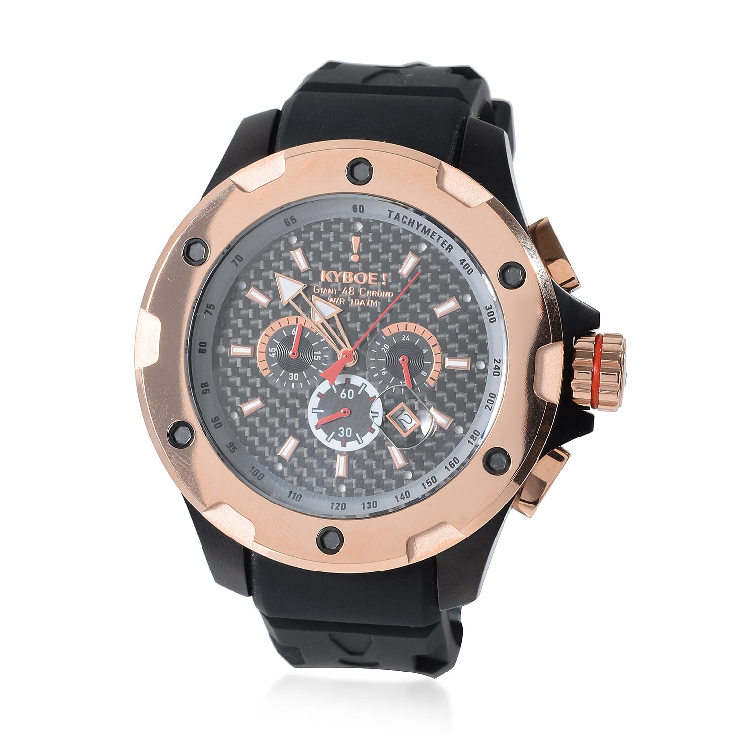 KYBOE Alpha Collection - Steel Rose Noir 48MM LED Watch- 100M Water Resistance