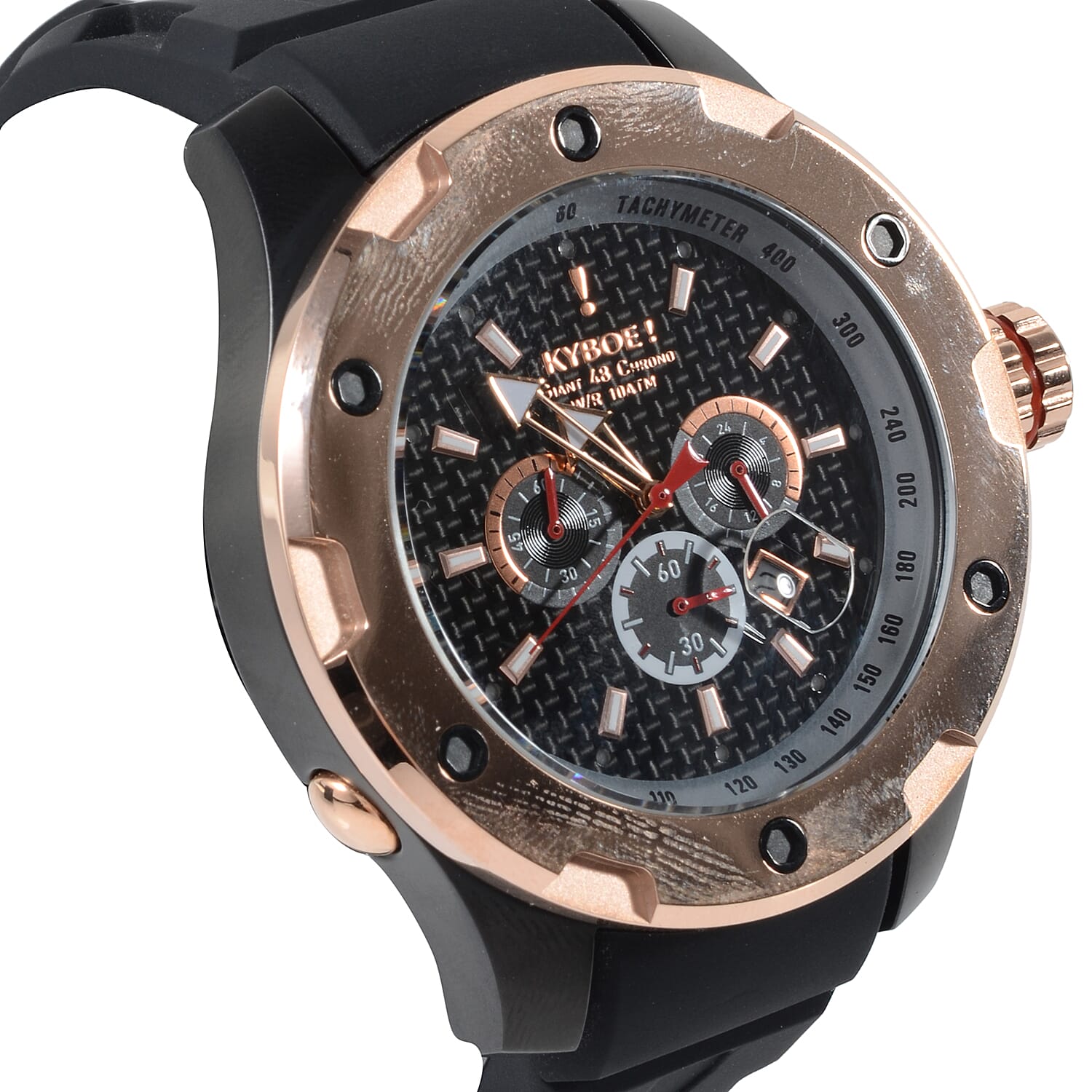 KYBOE Alpha Collection - Steel Rose Noir 48MM LED Watch- 100M Water Resistance