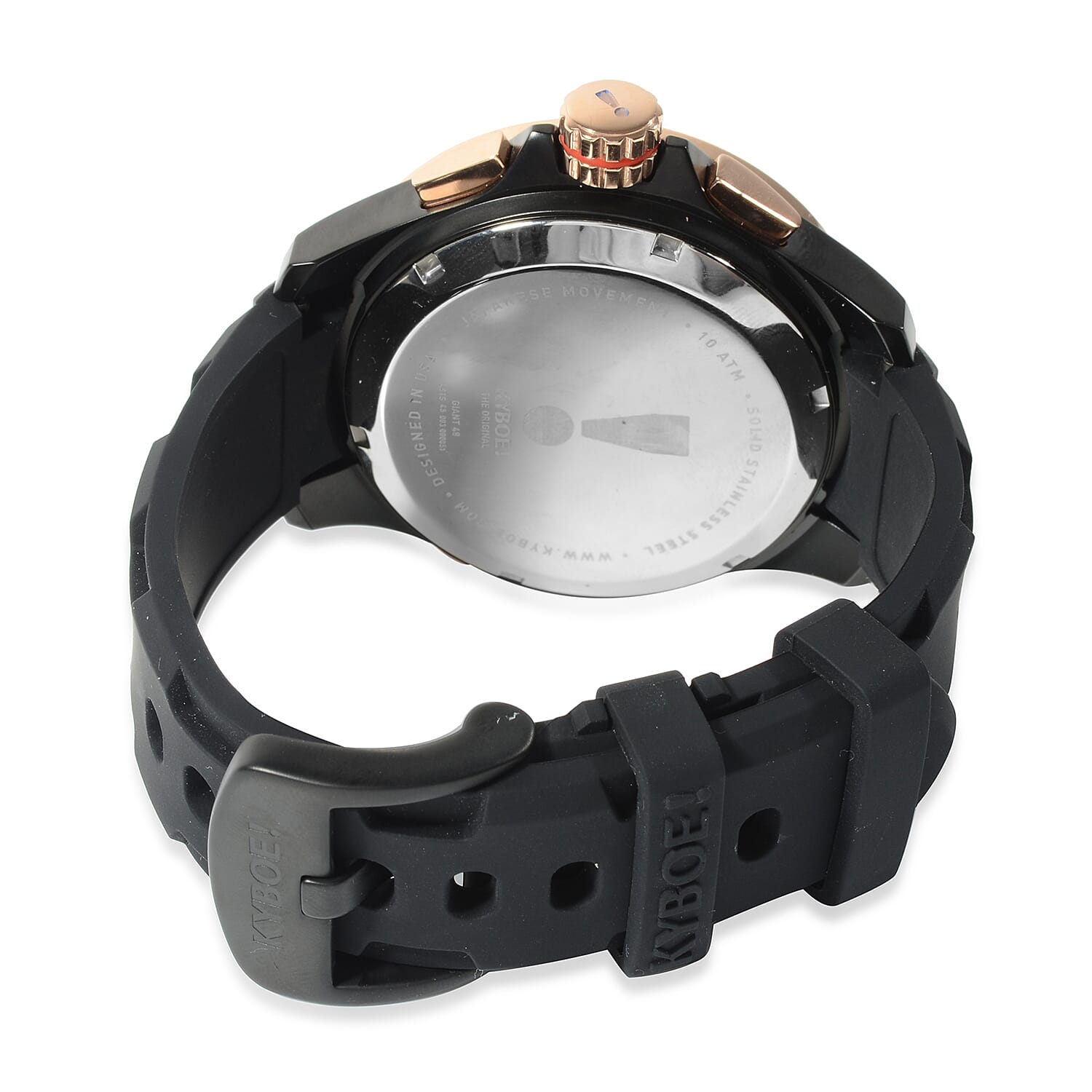 KYBOE Alpha Collection - Steel Rose Noir 48MM LED Watch- 100M Water Resistance