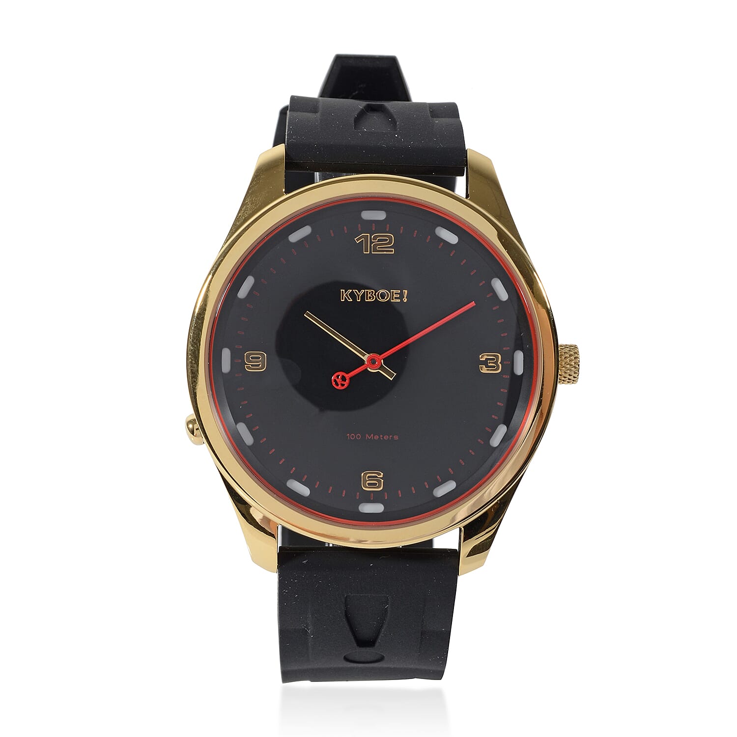 KYBOE Evolve Collection - Black Gold Slimline 45MM LED Watch- 100M Water Resistance (With Extra Strap)