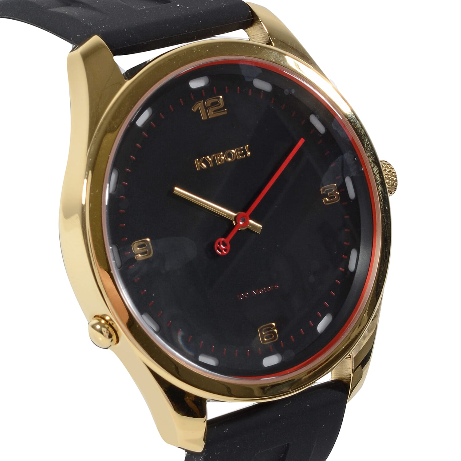 KYBOE Evolve Collection - Black Gold Slimline 45MM LED Watch- 100M Water Resistance (With Extra Strap)