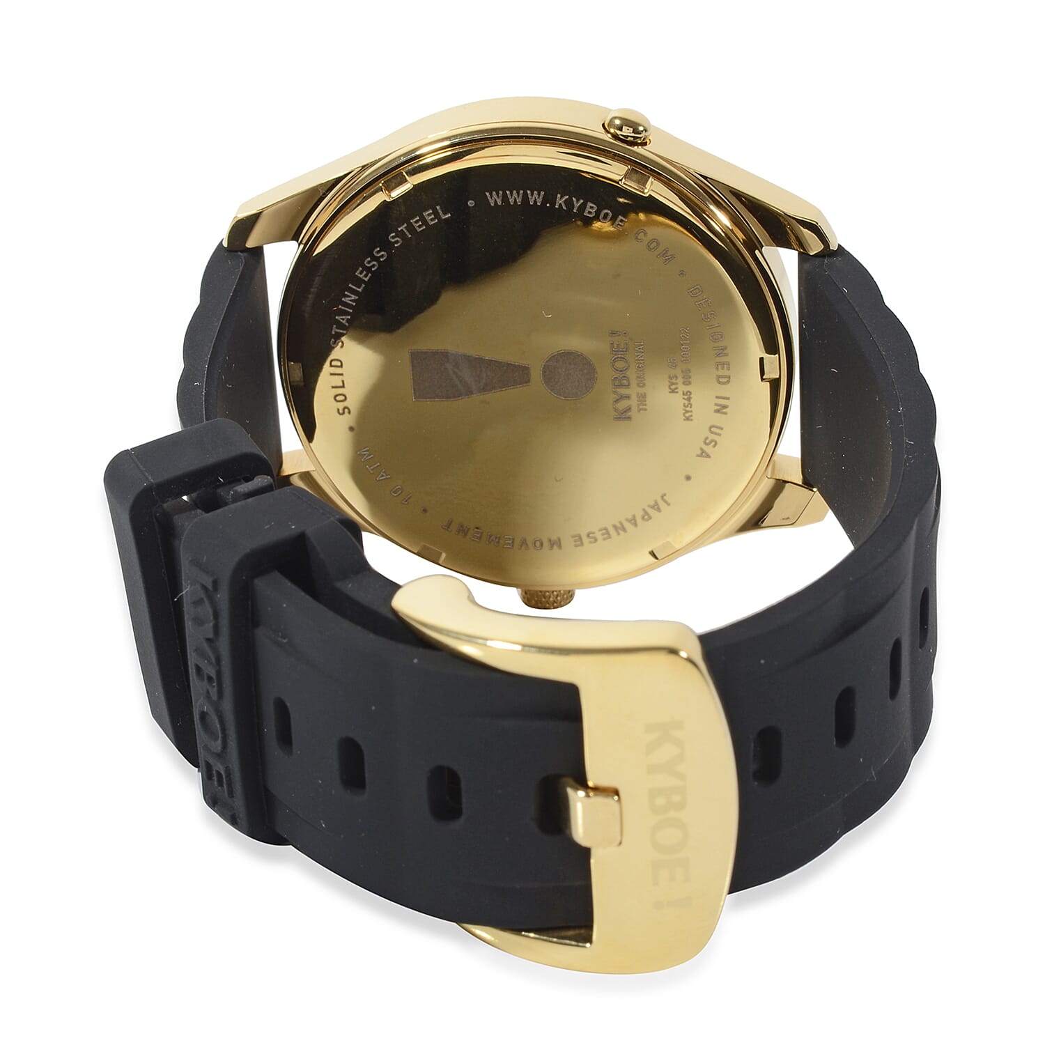 KYBOE Evolve Collection - Black Gold Slimline 45MM LED Watch- 100M Water Resistance (With Extra Strap)