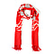 100% Merino Wool Kashmiri  Hand Embroidery (Wool and Silver Thread) Heavy Weight Scarf (Size 195x70 Cm) - Red - Upto 400 Gms