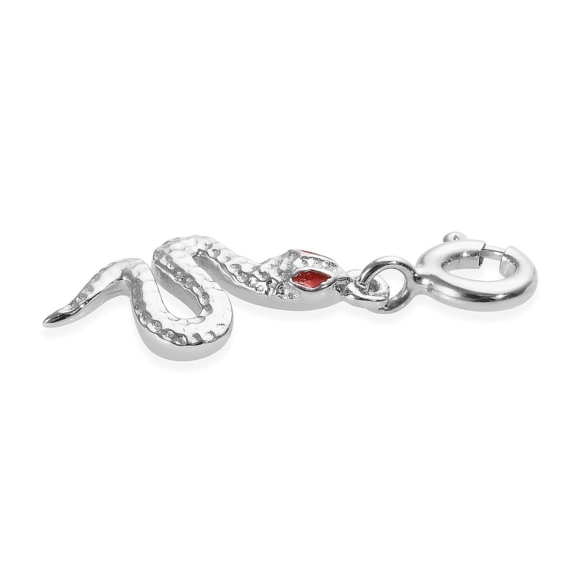 Platinum Overlay Sterling Silver Enamelled Snake Charm