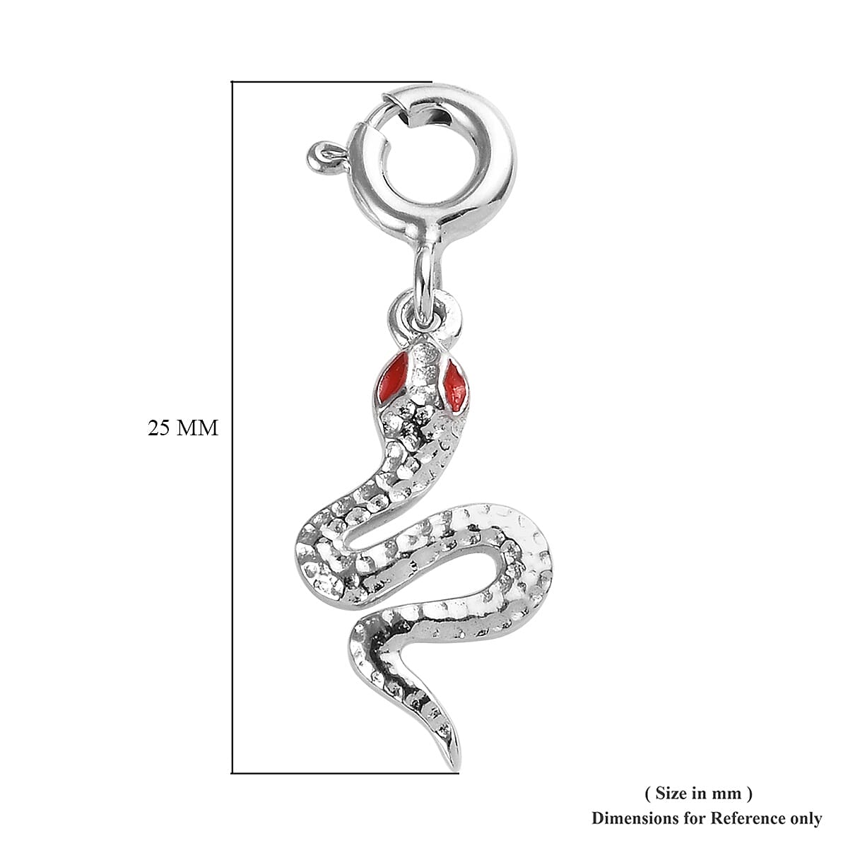 Platinum Overlay Sterling Silver Enamelled Snake Charm