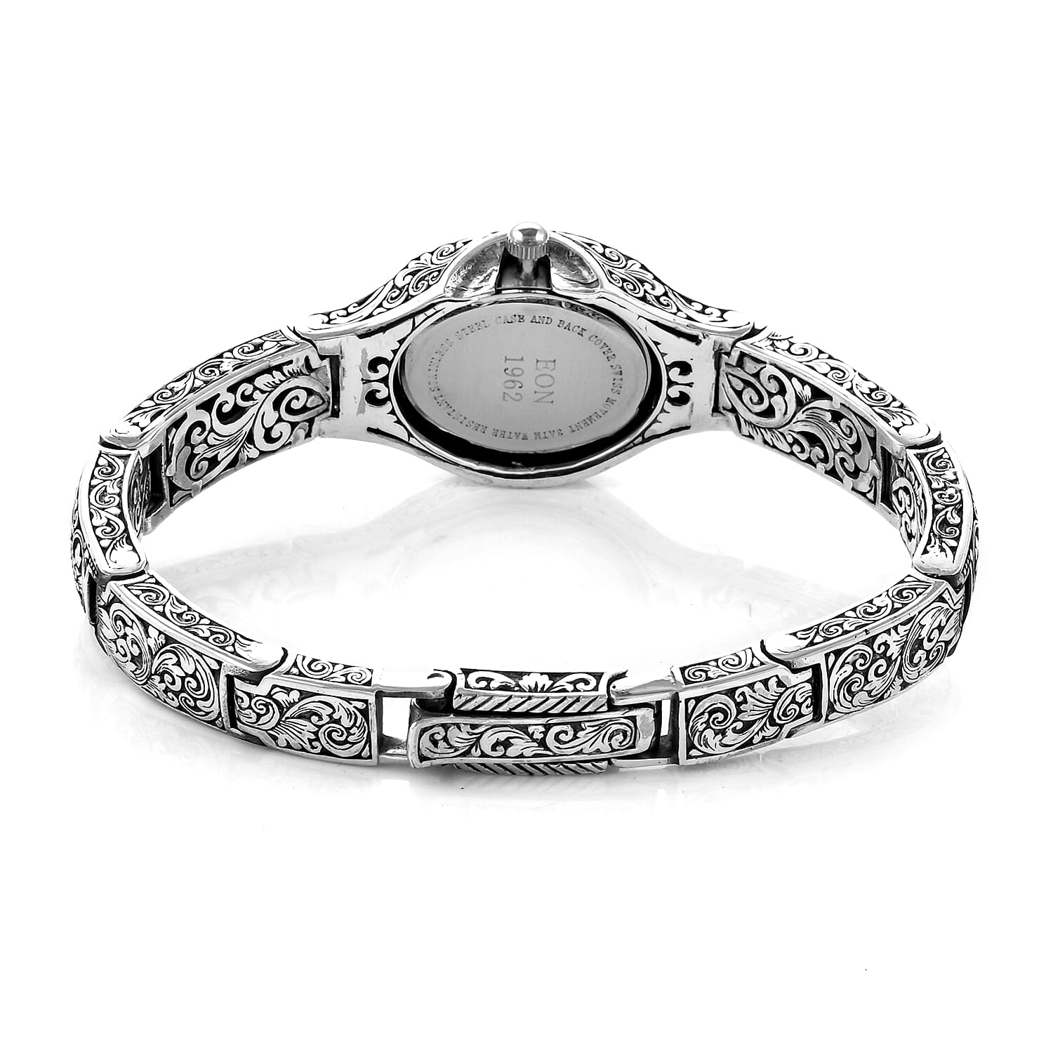 Royal Bali Collection EON 1962 Swiss Movement Water Resistant Watch (Size 7.25) in Sterling Silver, Silver wt. 44.60 Gms