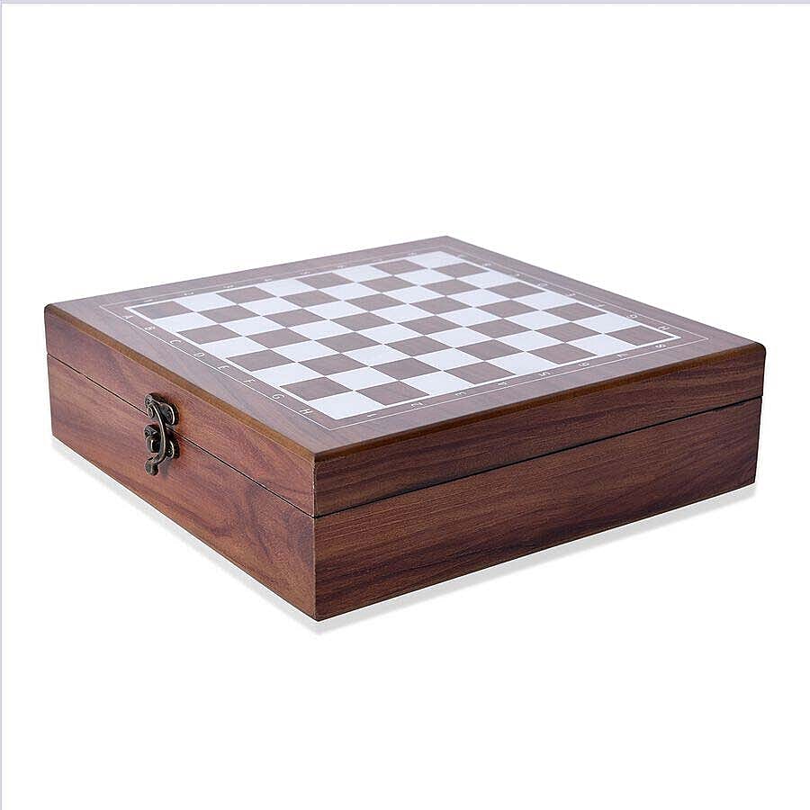 Games Set in Folding Checkerboard Box (includes 32 Chess Pieces, 2 Decks of Cards, 5 Dice and 101 Chips)