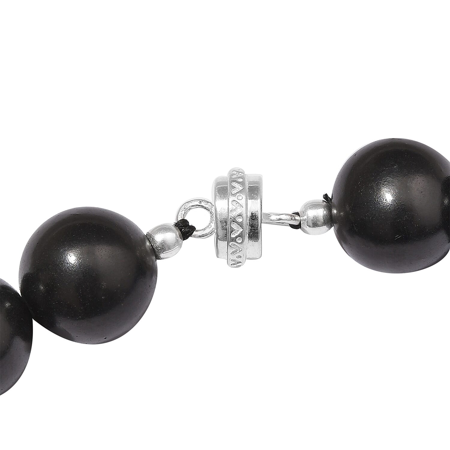TJC Largest Ever Size -Shungite (Rnd 16mm) Necklace (Size 18) with Magnetic Lock in Sterling Silver 650.00 Ct.