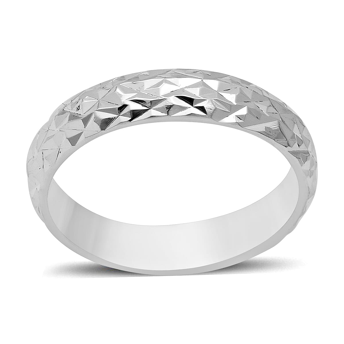 Sterling Silver Diamond Cut Band Ring, Silver wt 3.40 Gms