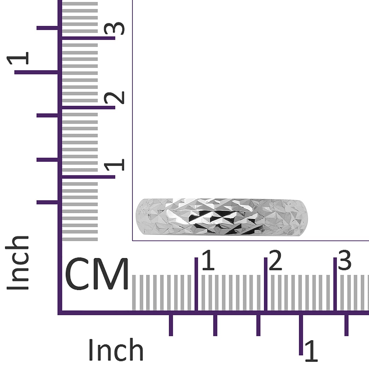 Sterling Silver Diamond Cut Band Ring, Silver wt 3.40 Gms