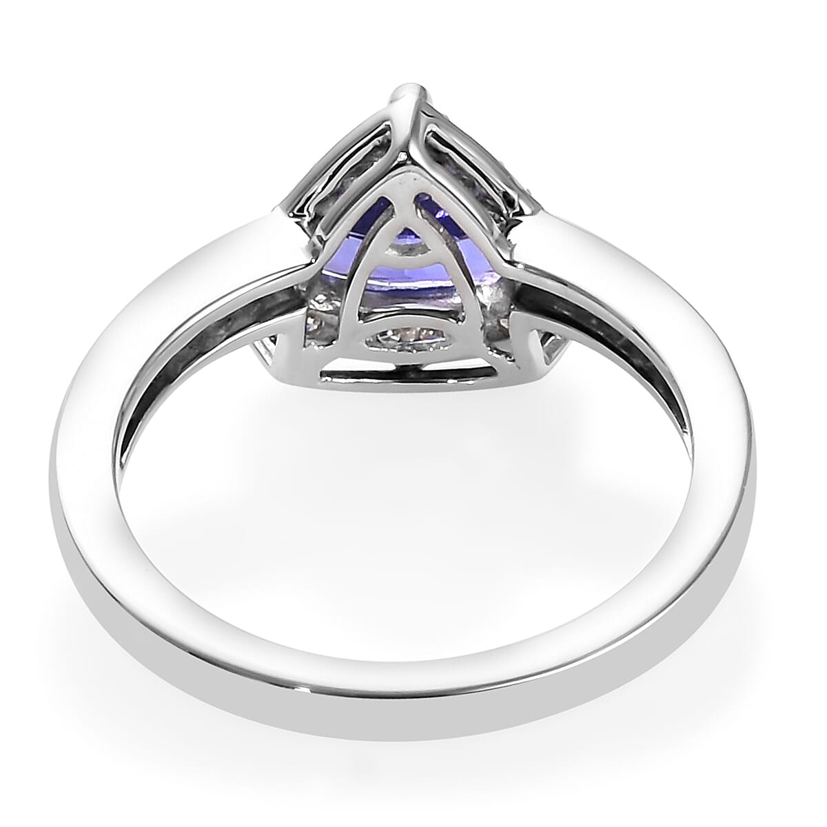 RHAPSODY 950 Platinum AAAA Tanzanite (Trl 7mm) and Diamond (VS-E-F) Ring 1.50 Ct, Platinum wt 5.20 Gms