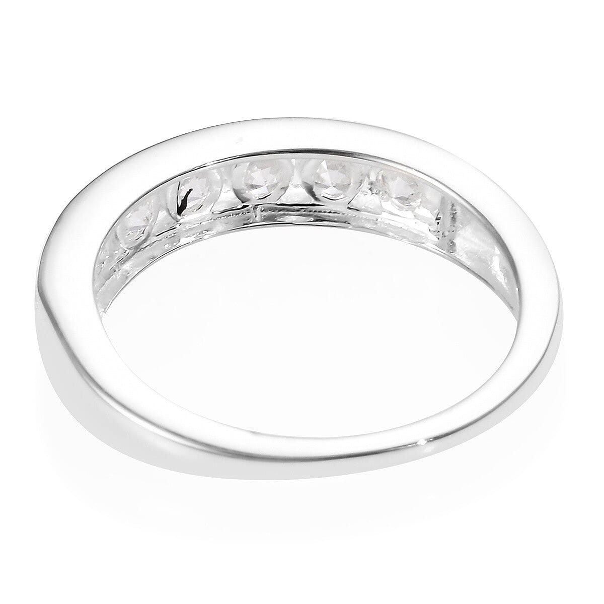 MP - J Francis Sterling Silver (Rnd) Half Eternity Band Ring Made with Finest CZ 1.61 Ct.
