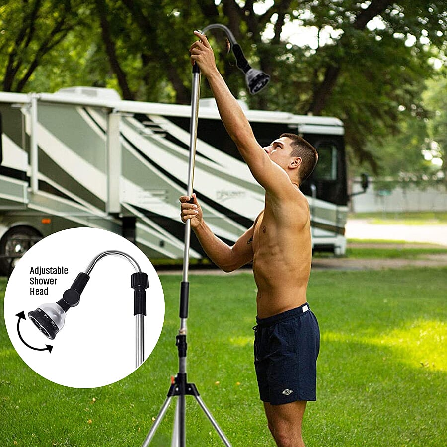 Multi Functional Portable Outdoor Shower Stand with Adjustable Shower Head and Height (L- 180 Cm)