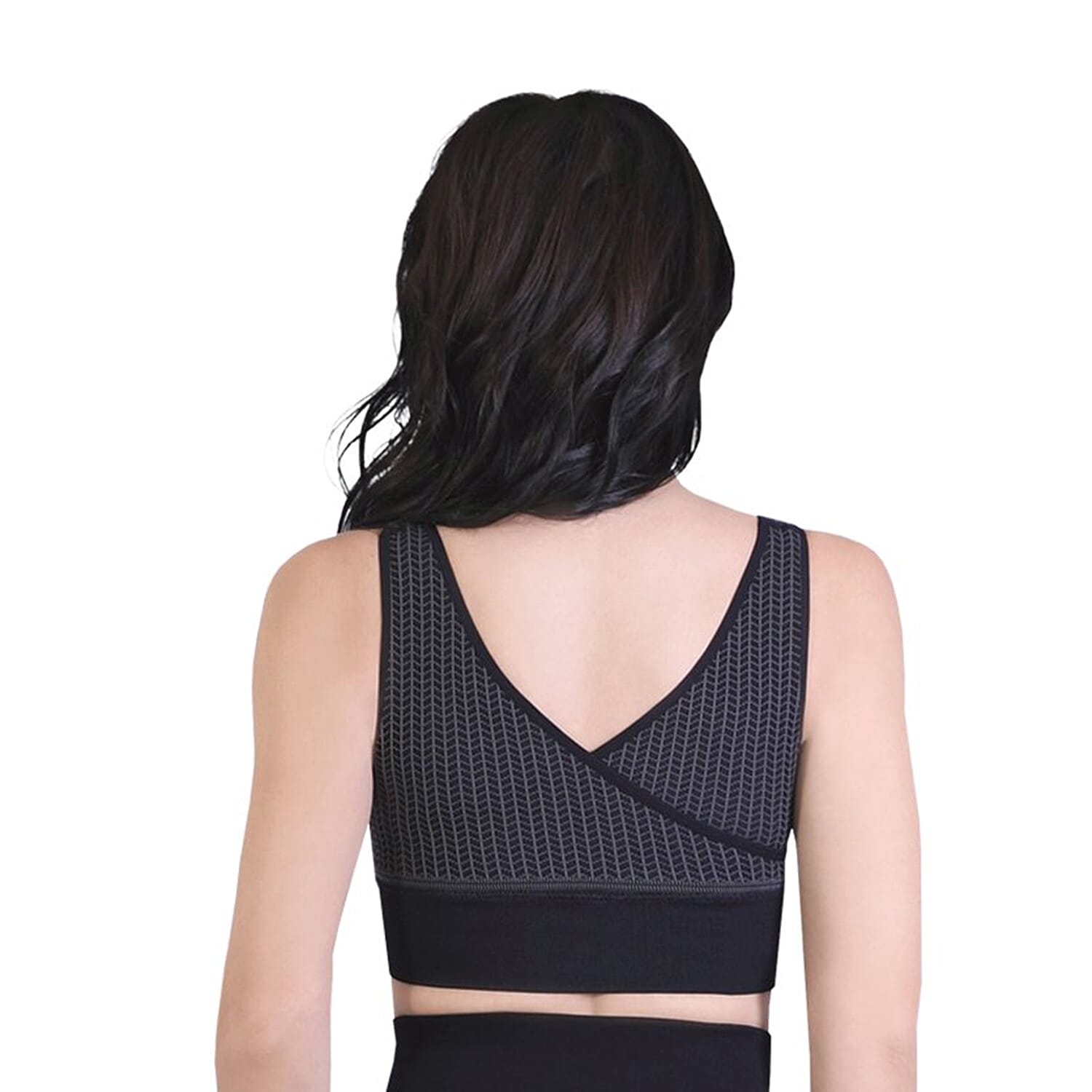 2 Piece Set - SANKOM SWITZERLAND Classic and Functional Patent Bra - Peach and Black (Size S/M)