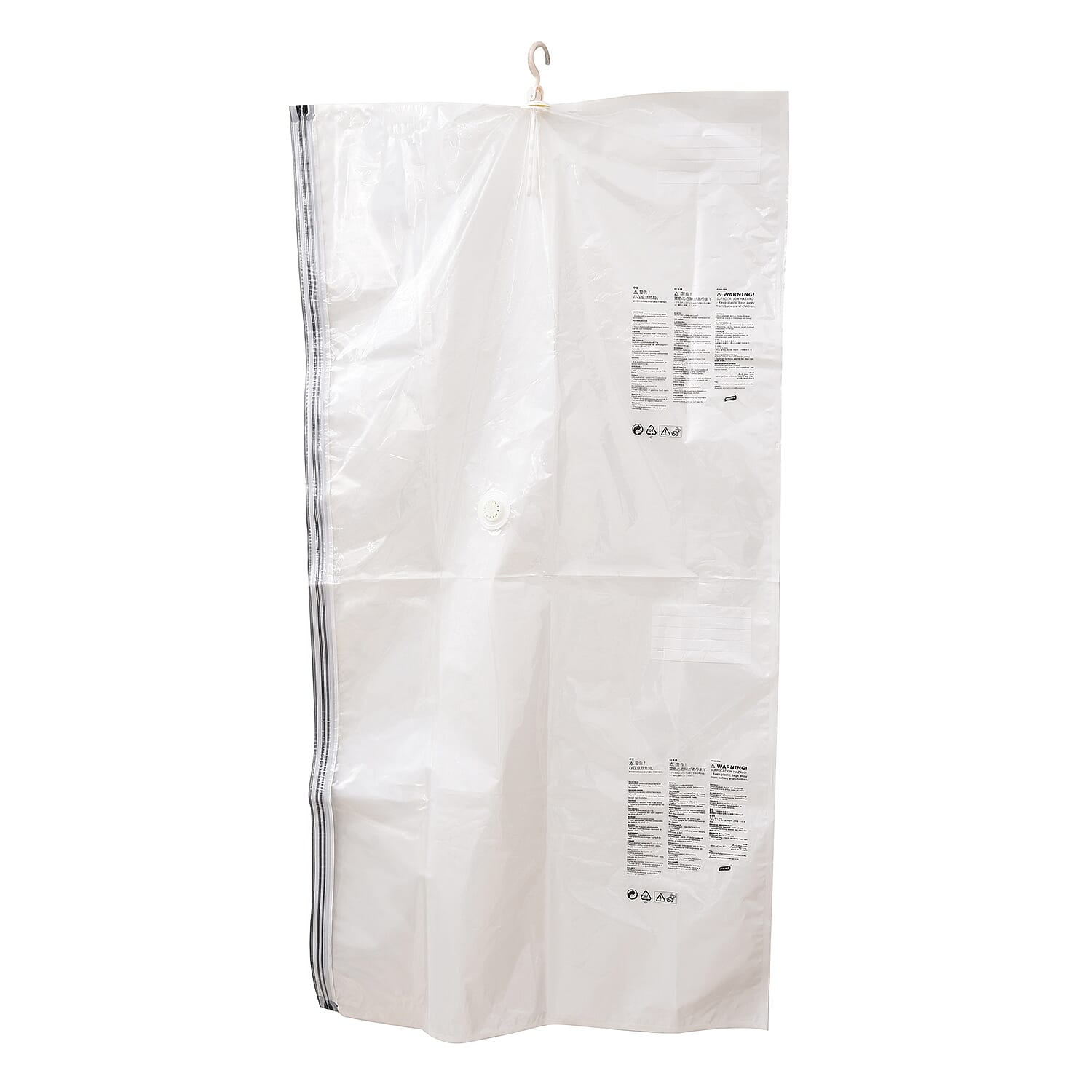 Set of 2 : Extra Large Heavy Duty Storage Solution - Hanging Vacuum Bag With Multiple Hanger Slots (Size 130x70x38 Cm)