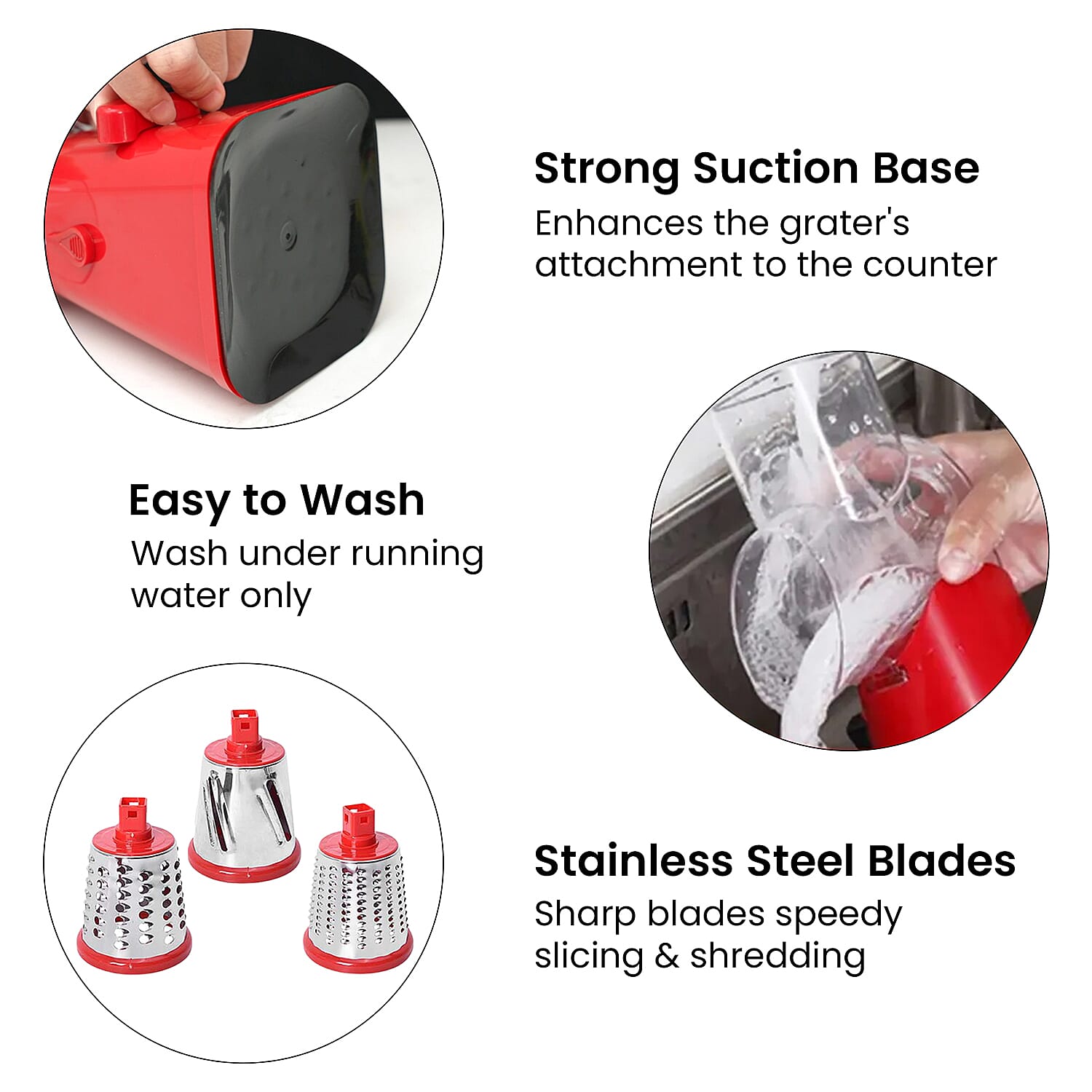 Whizzy Chopper - 3 in 1 Slicer, Grater and Shredder. Safe Barrel Blades - Speedy Chopping, Easy Cleaning, Non-Electric - Red Whizzy Chopper - 3 in 1 Slicer, Grater and Shredder. Safe Barrel Blades - Speedy Chopping, Easy Cleaning, Non-Electric - Red