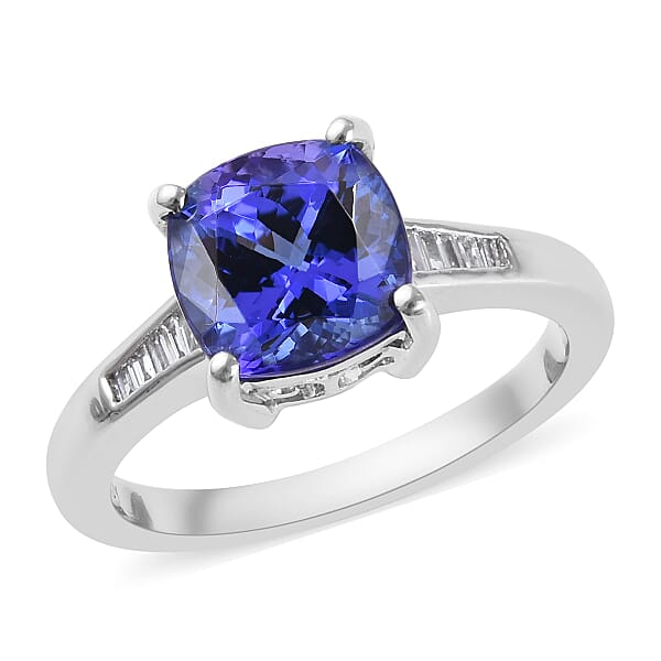 2.72 Ct RHAPSODY AAAA Tanzanite and Diamond Solitaire Design Ring in ...