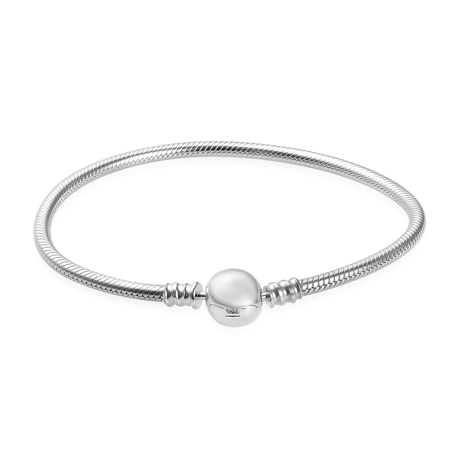 Charmes De Memoire Platinum Overlay Sterling Silver Bracelet (Size 7.5), Silver wt 15.50 Gms