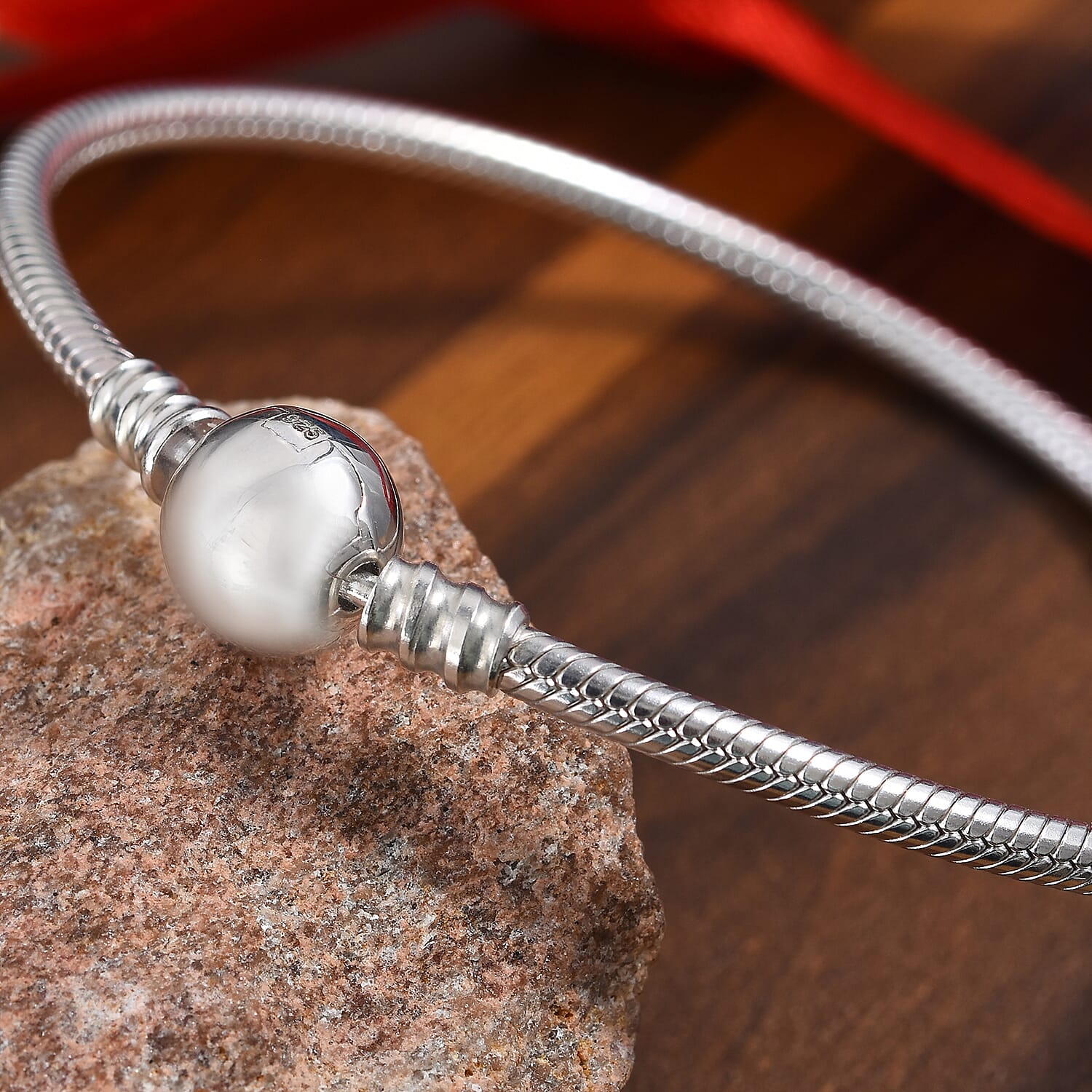 Charmes De Memoire Platinum Overlay Sterling Silver Bracelet (Size 7.5), Silver wt 15.50 Gms