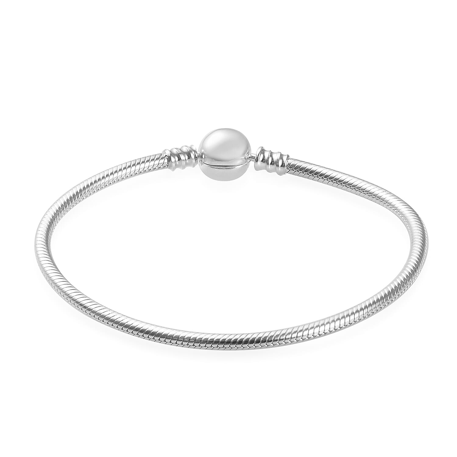 Charmes De Memoire Platinum Overlay Sterling Silver Bracelet (Size 7.5), Silver wt 15.50 Gms