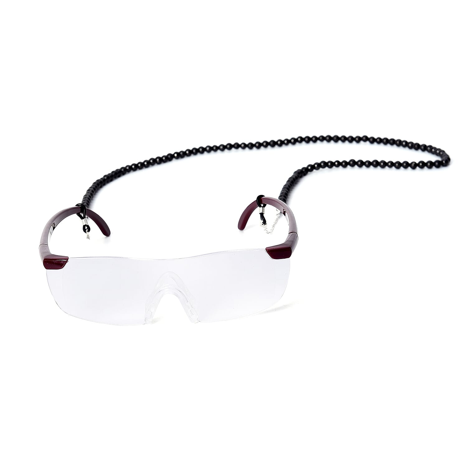 2 Piece Set - Big Vision Magnifying Glasses and Shungite Beads Strings/ Necklace 150ct (Size 32) -160%- Red Colour