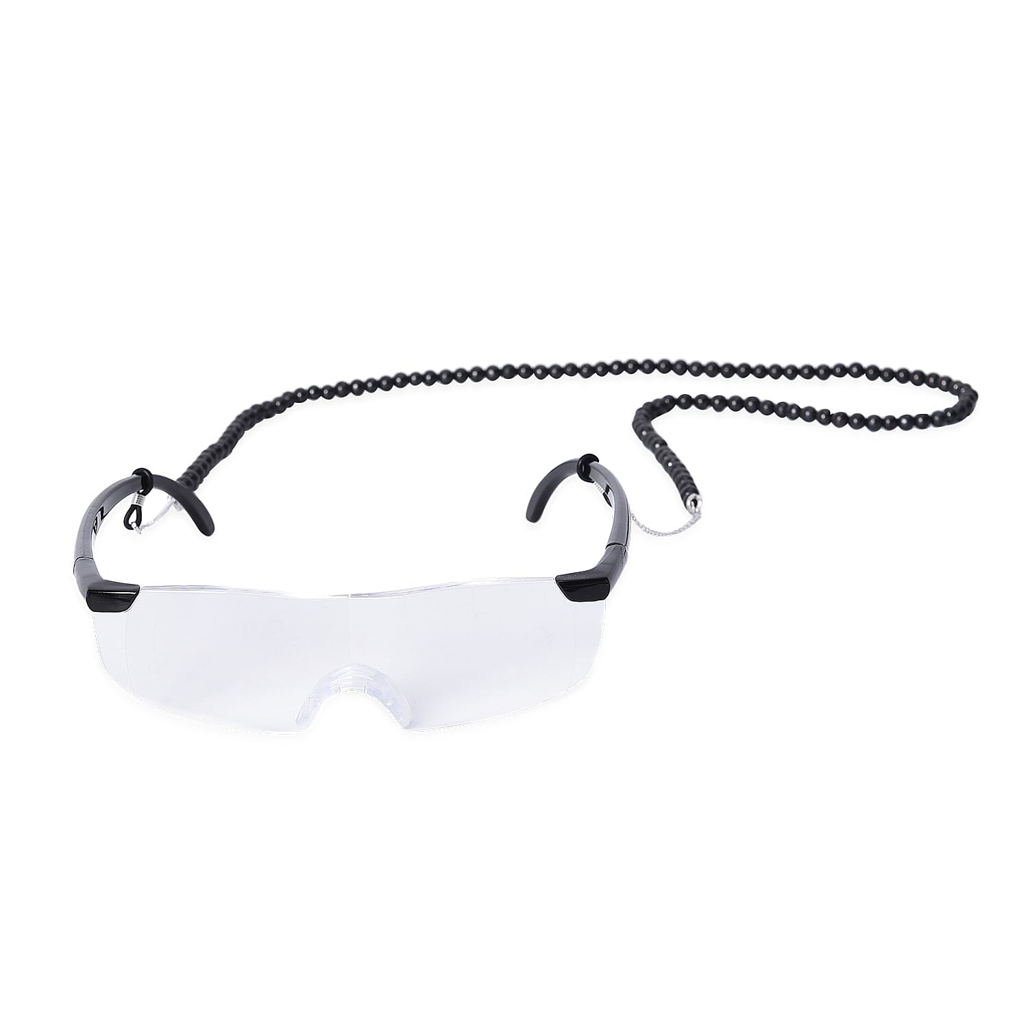 2 Piece Set - Big Vision Magnifying Glasses and Shungite Beads Strings/ Necklace 150ct (Size 32) -160%- Black Colour