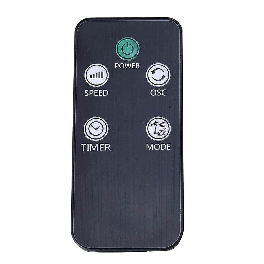 Tower Fan with Remote Control, Temperature LED Display, Twelve Hour Timer and Three Wind Speed Setting (Size 79x13x23 Cm) - White