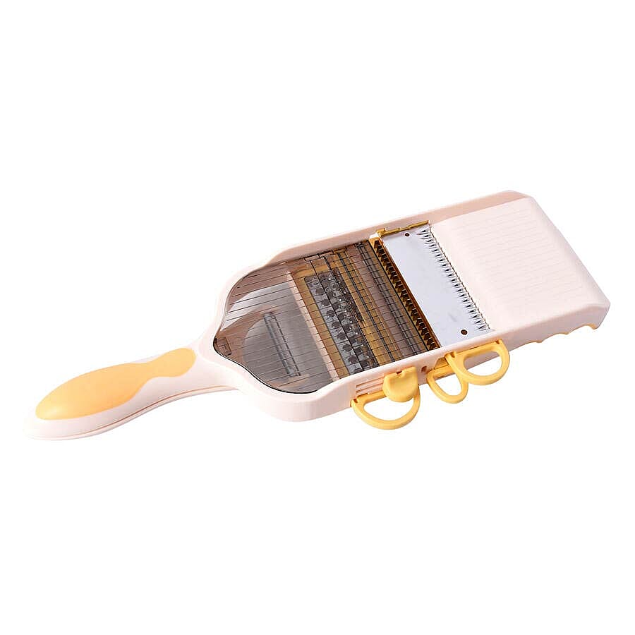 6 in 1 Multi Function Vegetable Slicer with Interchangeable Stainless Steel Blades (Size 37.5x13.8x5.3 Cm)