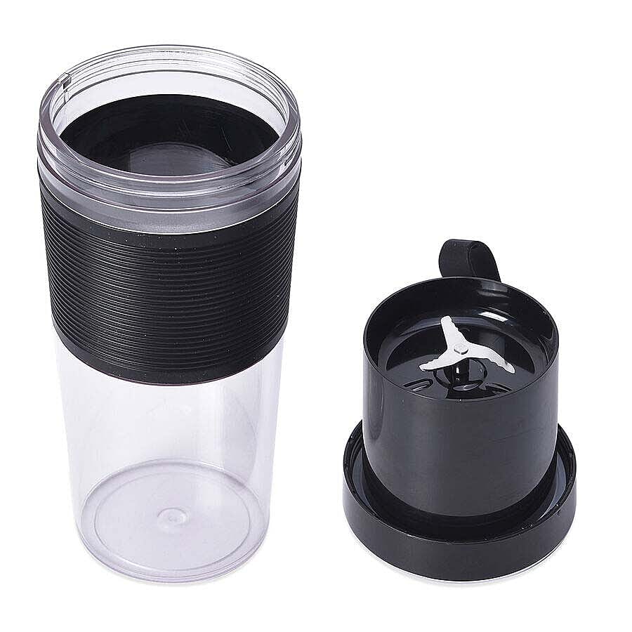 Rechargeable and Portable 350 ml Juicer Blender with Three Blades - Black