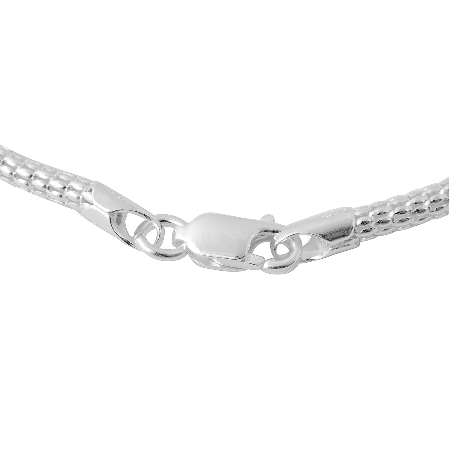 Italian Made - Sterling Silver Mesh Snake Bracelet (Size 8)