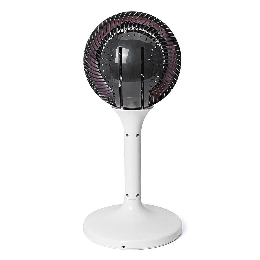3D Oscillating Fan with Remote Control, With 12 Speed Settings - Colour: Black and White