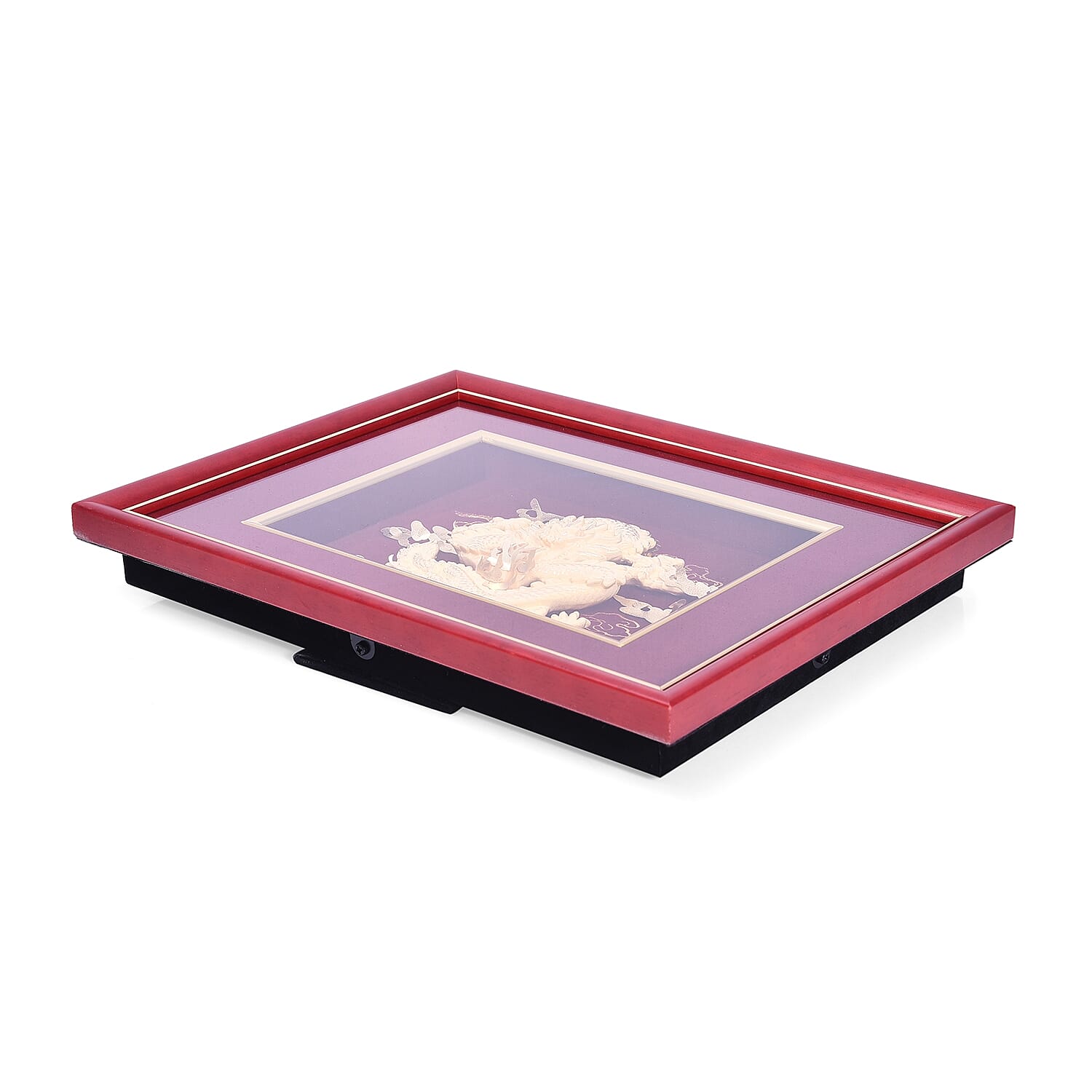 Home Decor - 24K Gold Plated Dragon Wooden Frame (Size 27x34 Cm)