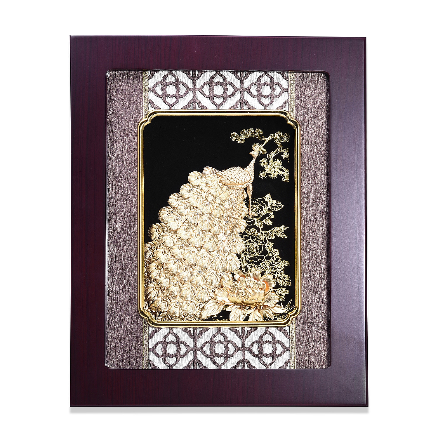Home-Decor-24K-Gold-Plated-Peacock-Wooden-Frame