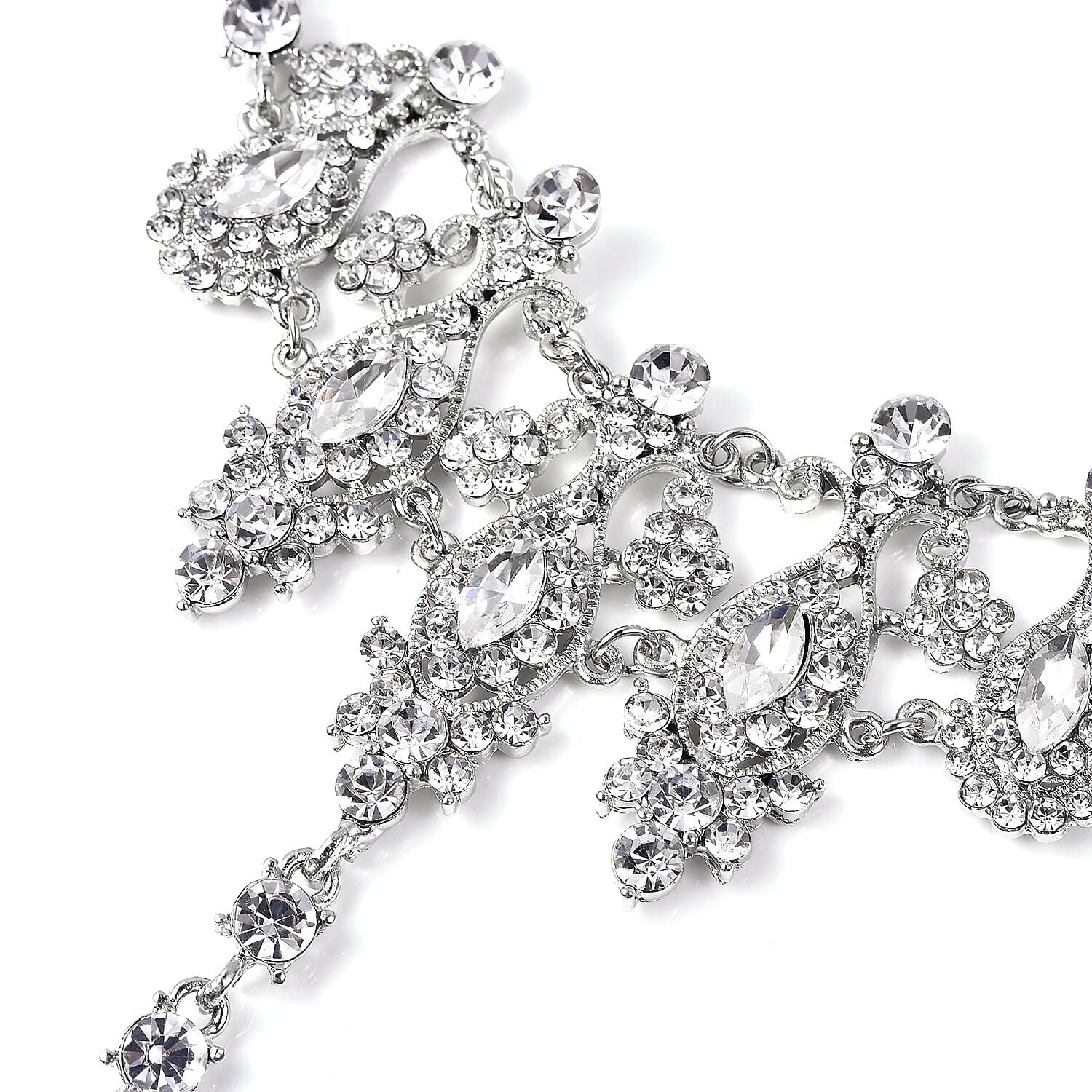 Simulated Diamond (Mrq) and White Austrian Crystal Bracelet/Ring (Size 6 with 3 inch Extender)