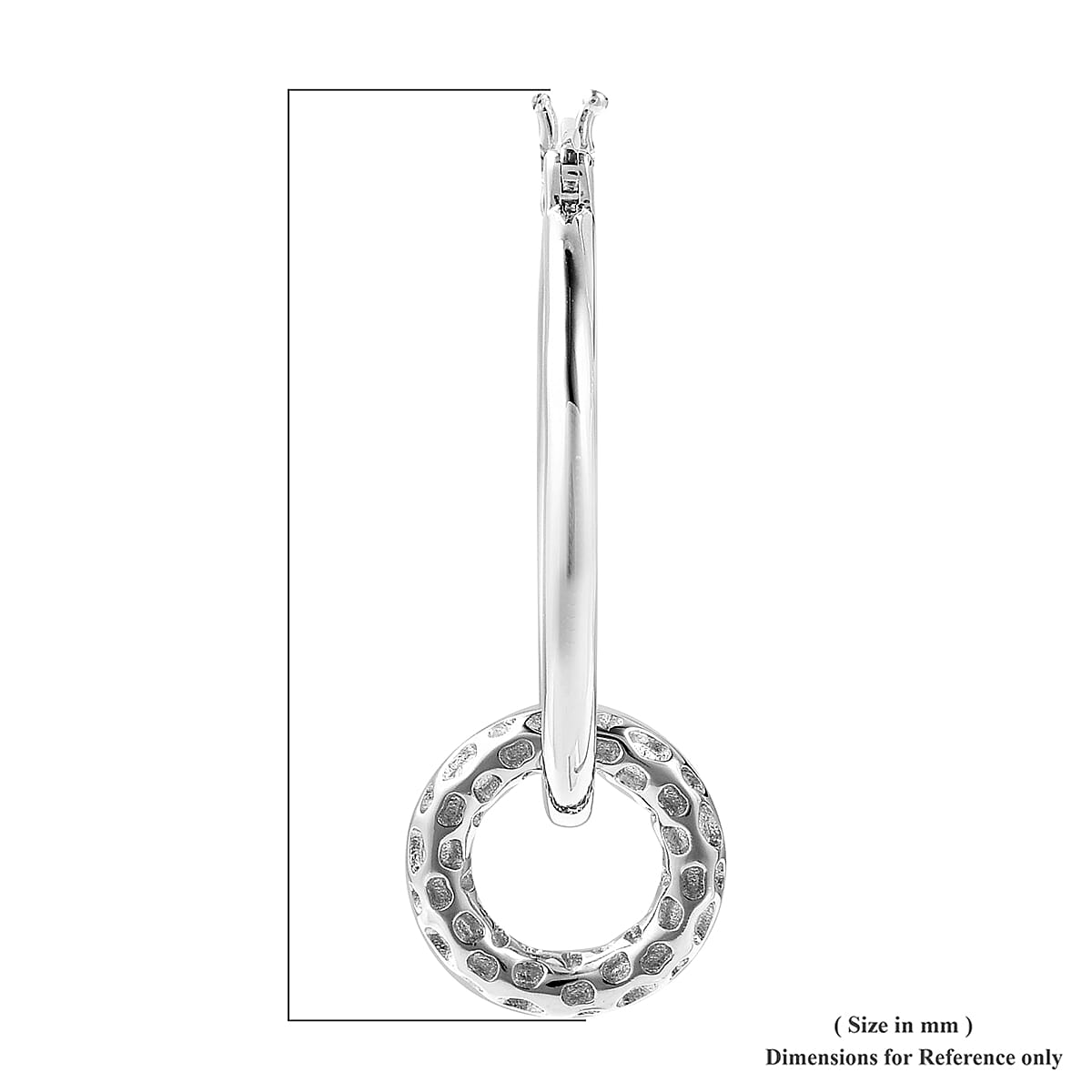 RACHEL GALLEY Allegro Collection - Rhodium Overlay Sterling Silver Mini Loop link Earrings (with Detachable Clasp), Silver wt 11.16 Gms