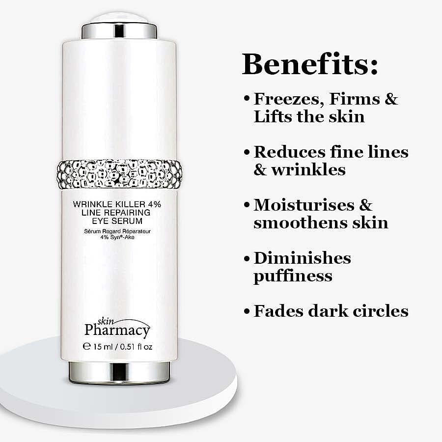 Skin Pharmacy:  Wrinkle Killer 4% Line Repairing Eye Serum - 15ml
