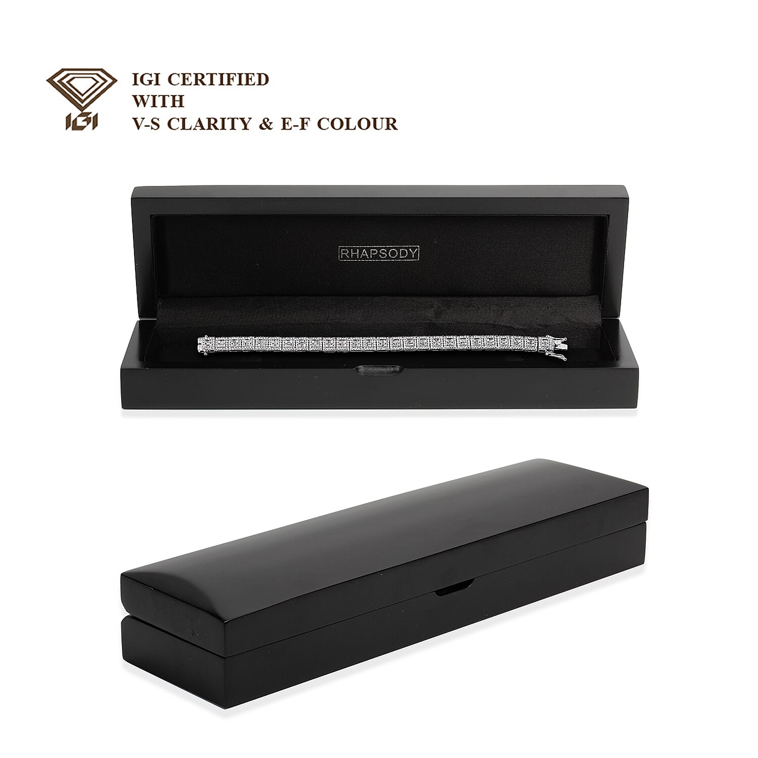 NY Close Out Deal  14K White Gold SGL Certified Diamond (I1-I2/GH) (Bgt) Bracelet (Size 7.5) 5.00 Ct, Gold wt 23.00 Gms