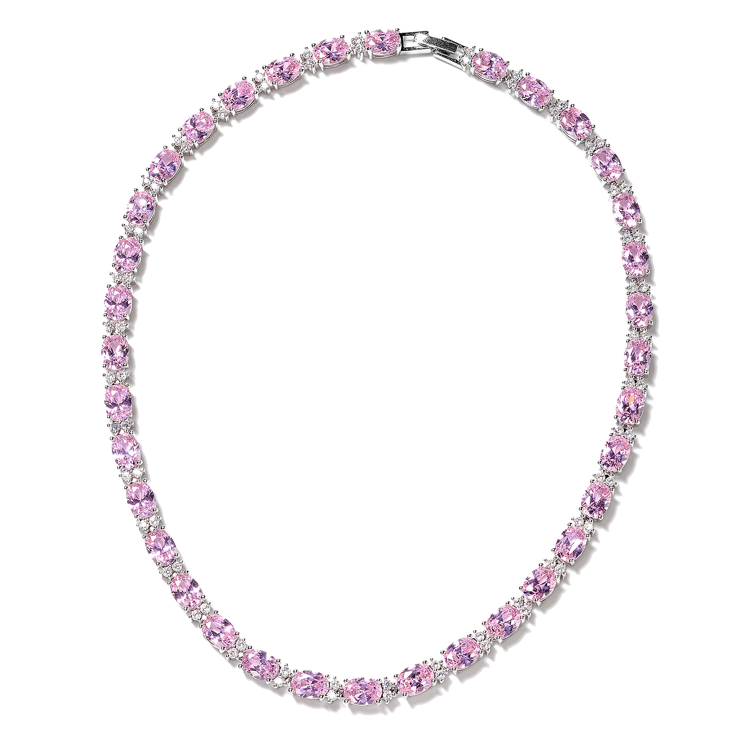 Swarovski Matrix Tennis Necklace | Rhodium Plated | Pink Crystals 5661193 -  First Class Watches™ AUS