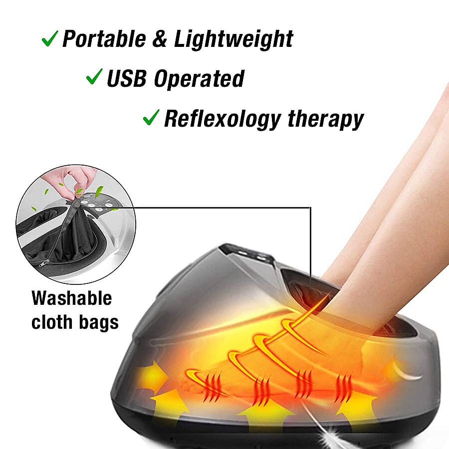 Multi-Functional Shiatsu Home Foot Massager with LED Display - Grey and Black