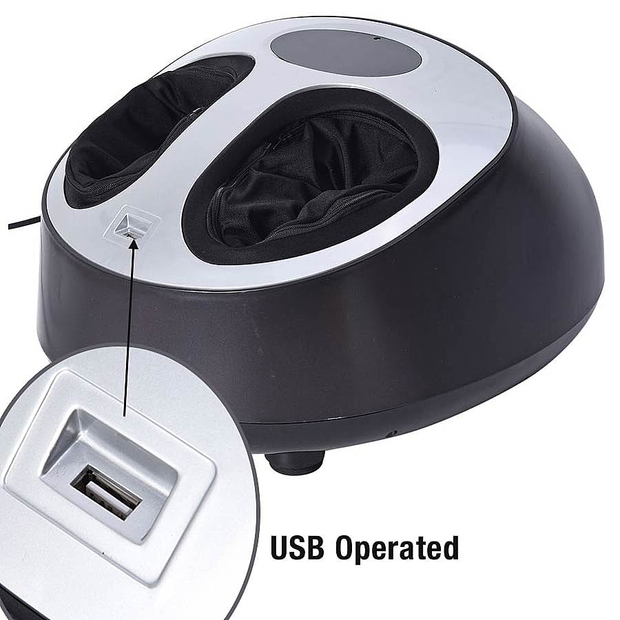 Multi-Functional Shiatsu Home Foot Massager with LED Display - Grey and Black