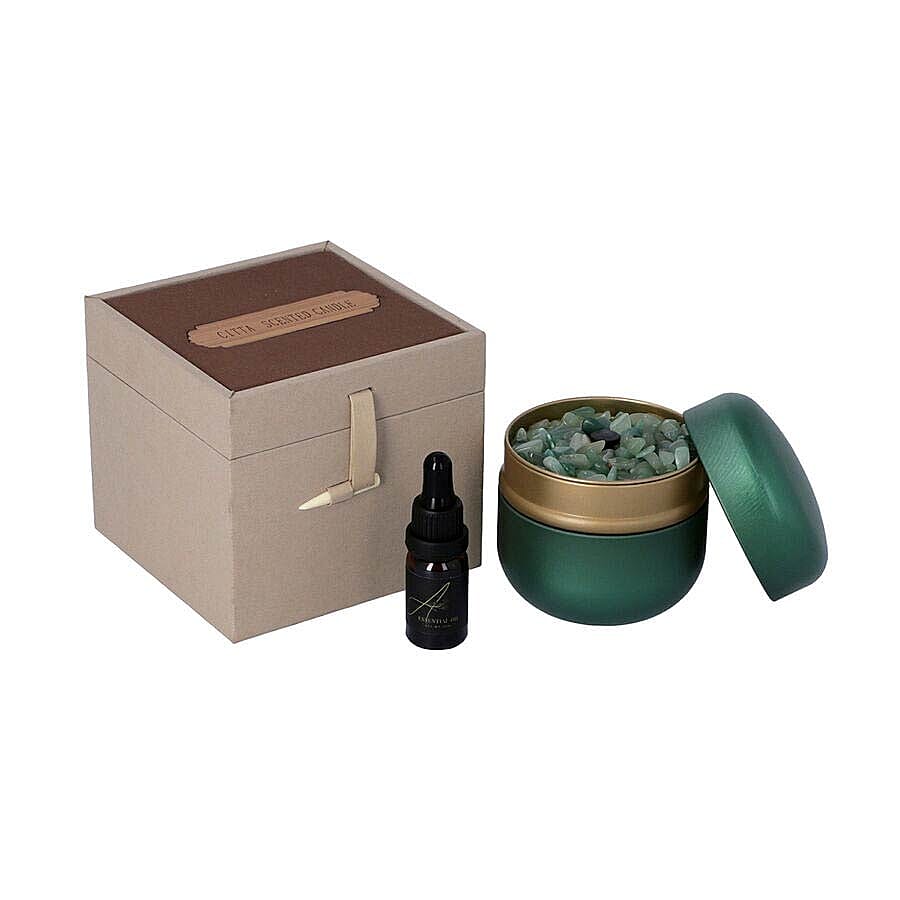 The 5th Season - Pure Jasmine -  Scented Green Jade in Gift Box with Essential Oil