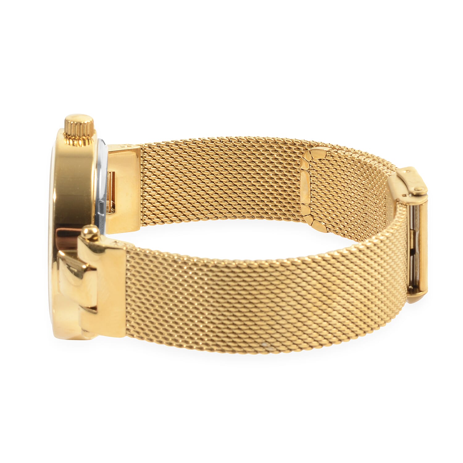 KYBOE Lago Dorado 12 Glowing Diamonds Studded LED Watch - Golden