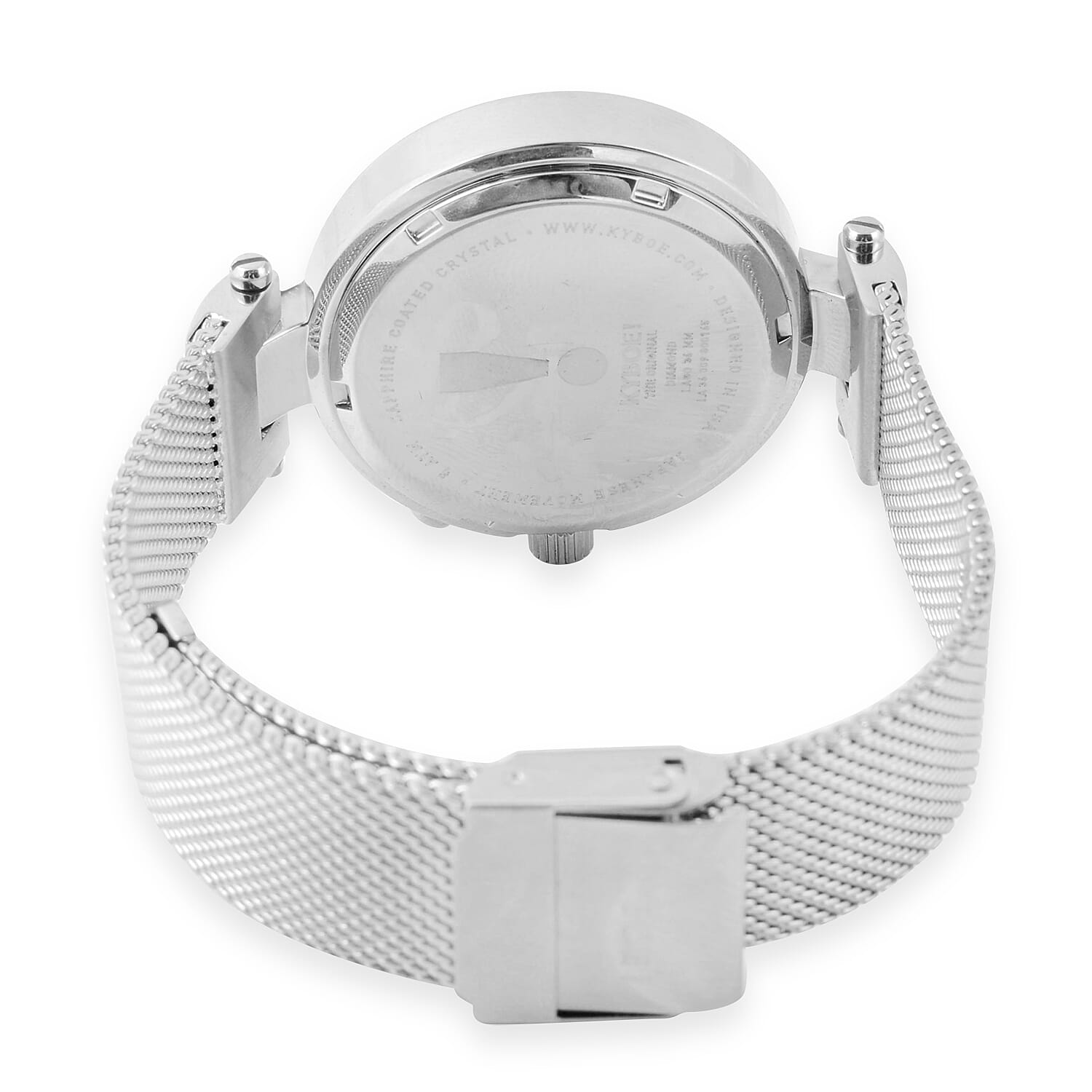 KYBOE Lago Elegance 12 Glowing Diamonds Studded LED Watch - Silver - 36mm dial